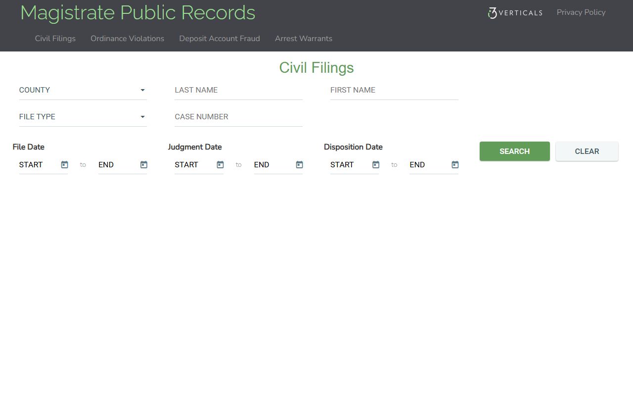 Lanier County court dockets civil search fields on Georgia Magistrate Records