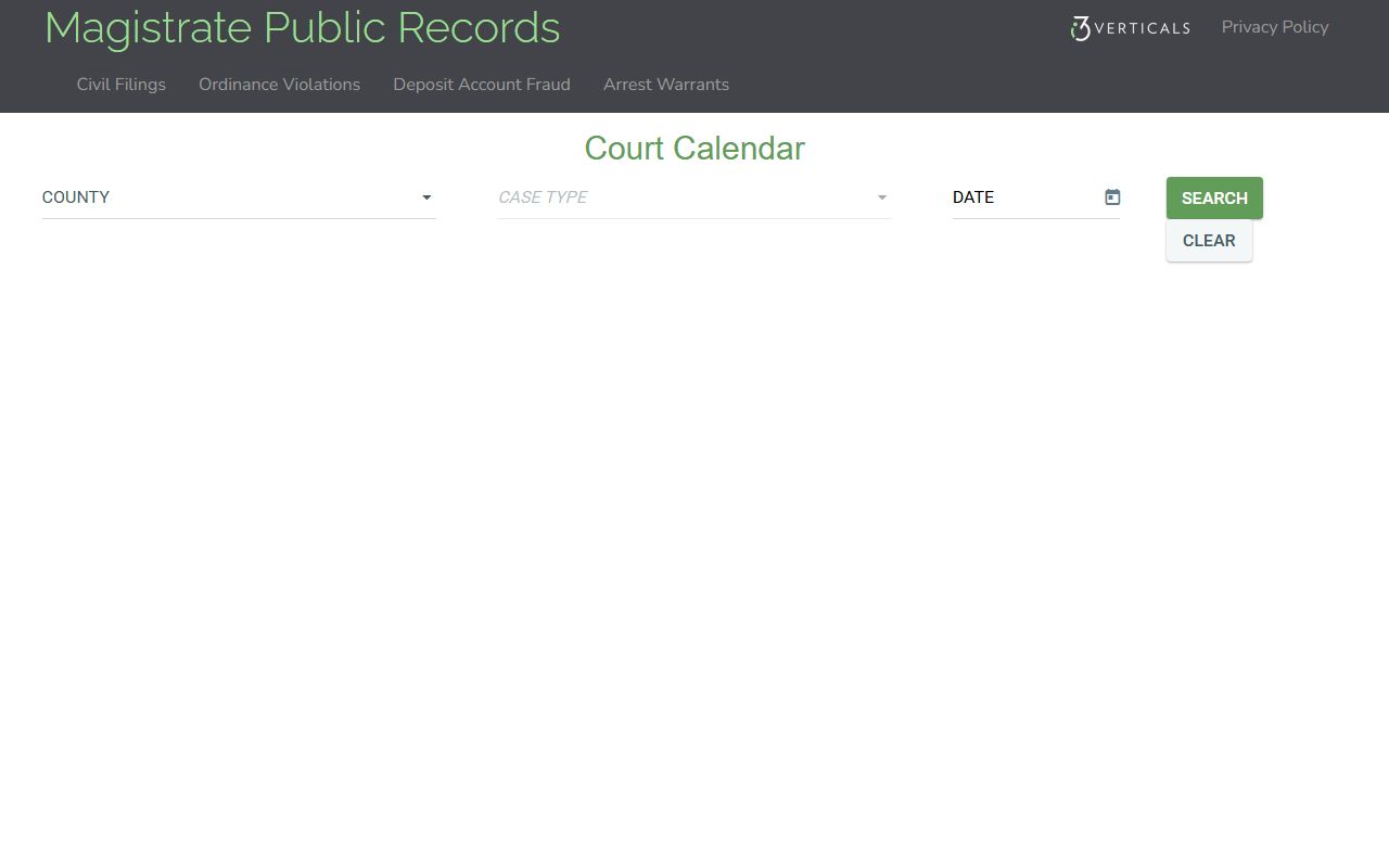 Lanier County court dockets calendar search limitation on Georgia Magistrate Records