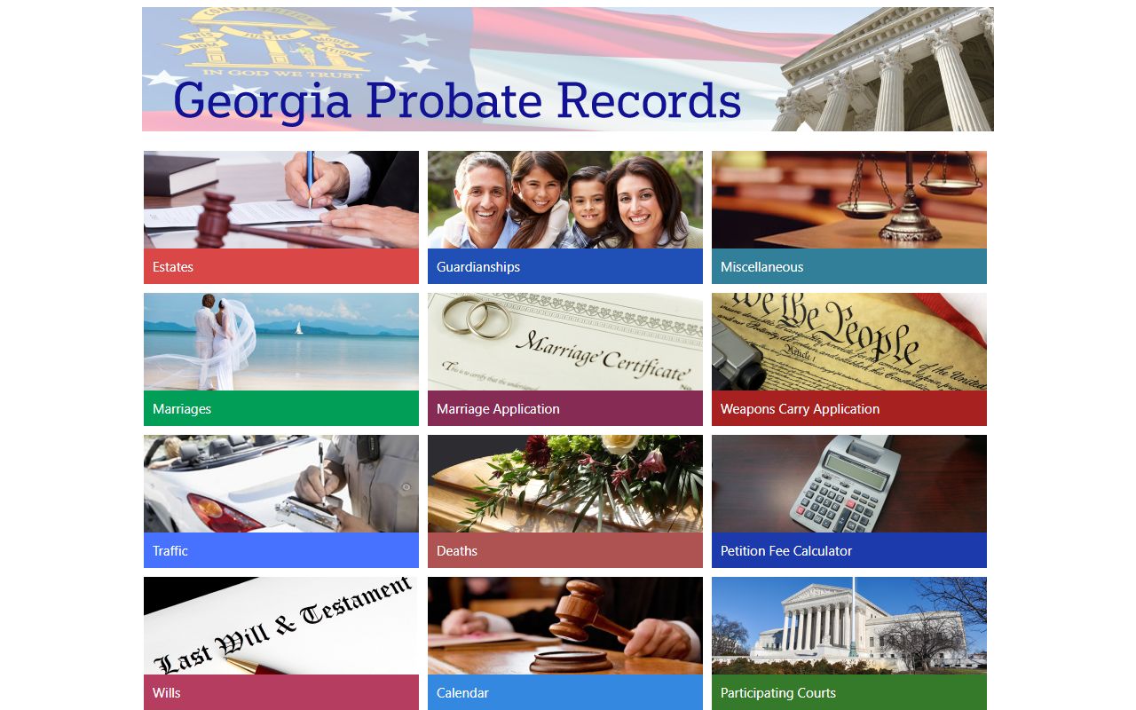 Lanier County court dockets through Georgia Probate Records portal