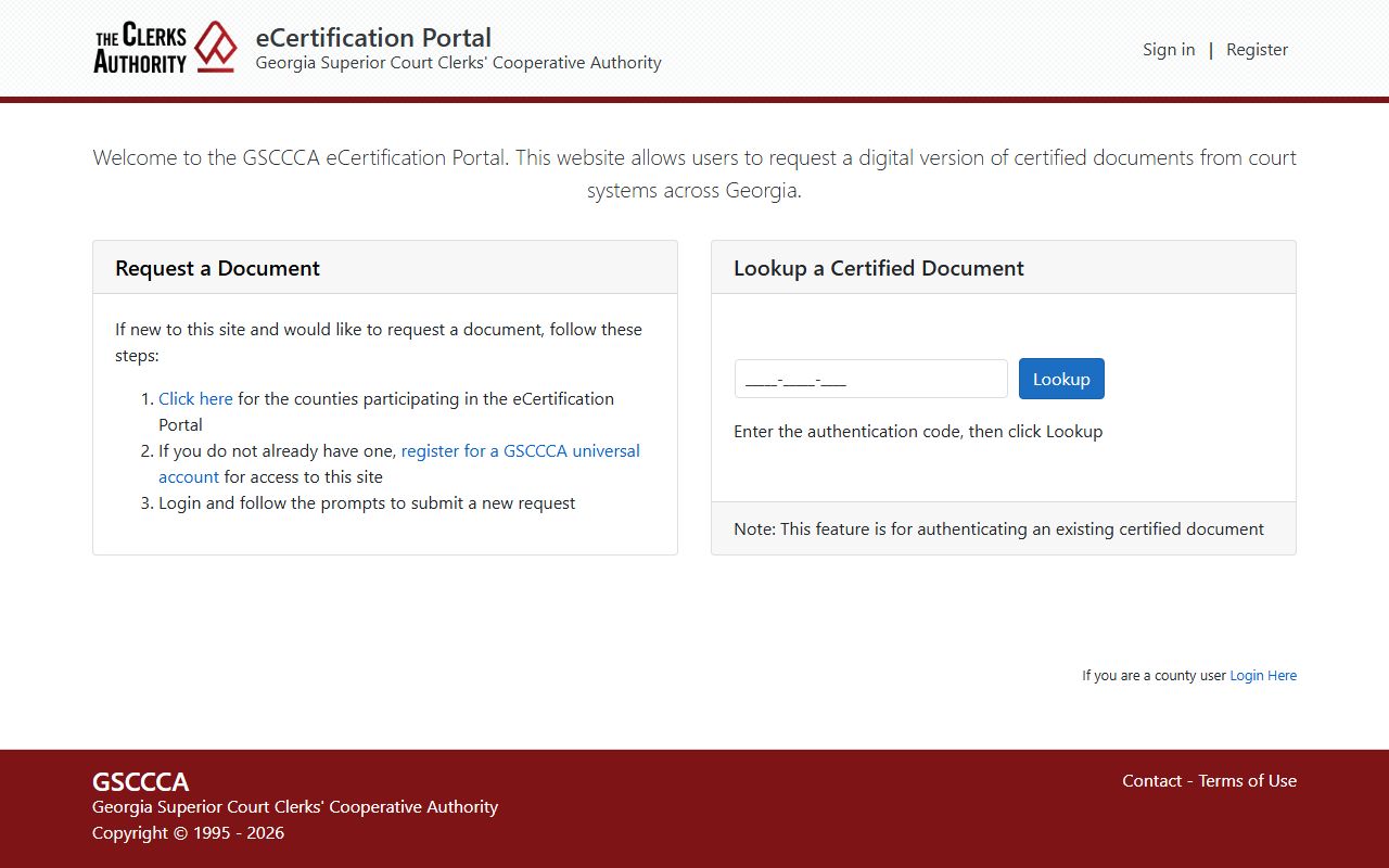 Lanier County court records digital certification through GSCCCA eCertification