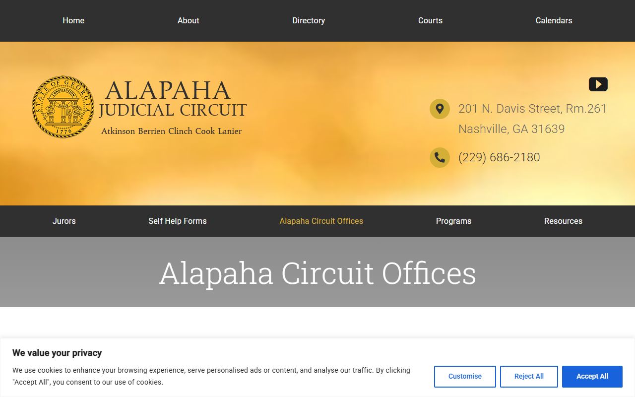 Lanier County criminal court records and Alapaha Circuit offices