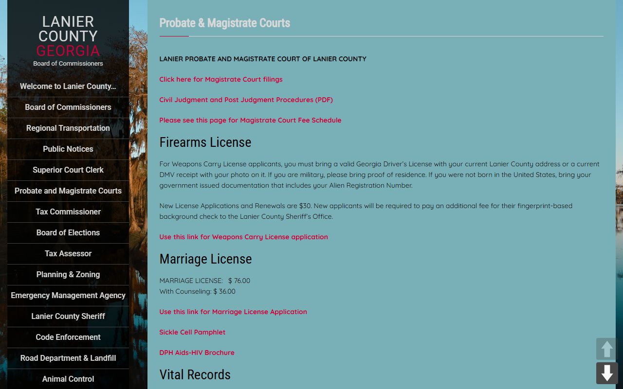 Lanier County court records Probate and Magistrate offices