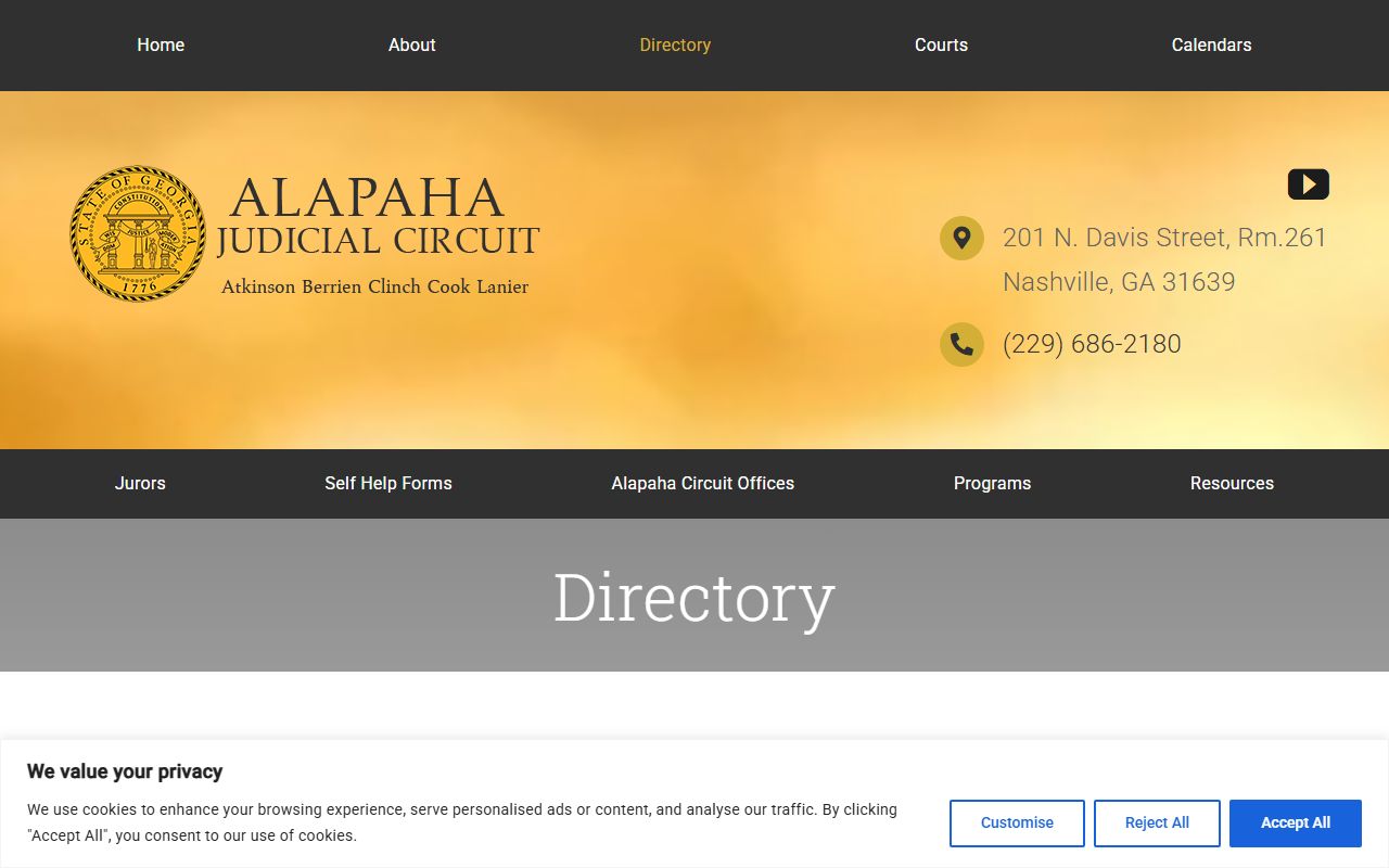 Lanier County court records Alapaha Judicial Circuit directory
